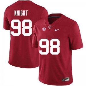 NCAA Men's Alabama Crimson Tide #98 Preston Knight Stitched College Nike Authentic Crimson Football Jersey TD17G71WU